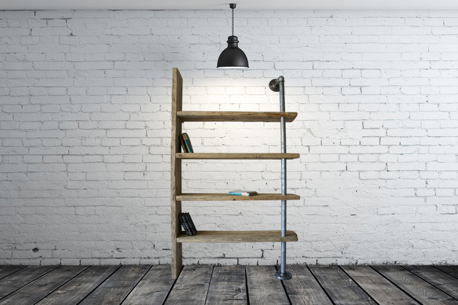 Nuova serie X-TUBE Natura con mobili in legno di recupero e tubi in acciaio