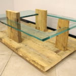 Tavolino In Legno Di Recupero E Vetro (XN-TAV003)