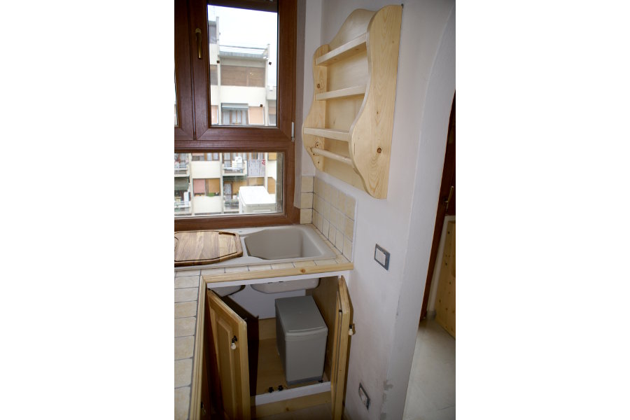 Cucina in finta muratura in abete color naturale (PP-CFM019)