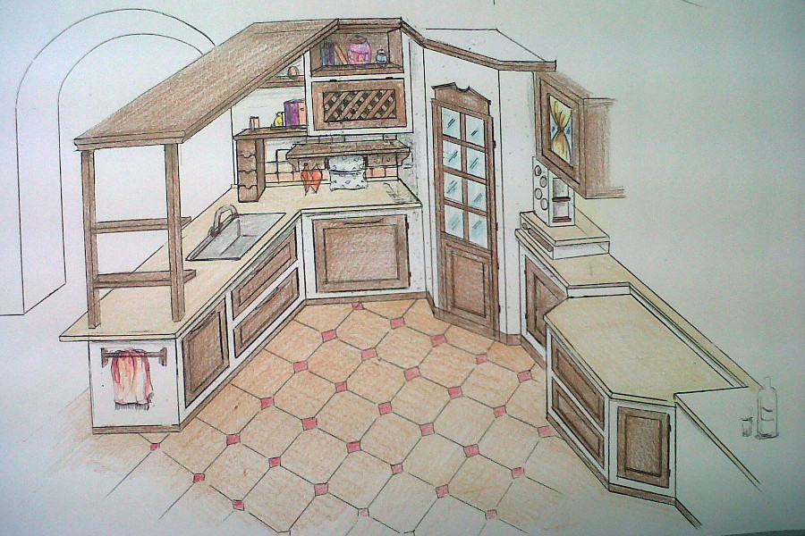 Cucina in finta muratura (PP-CFM012)