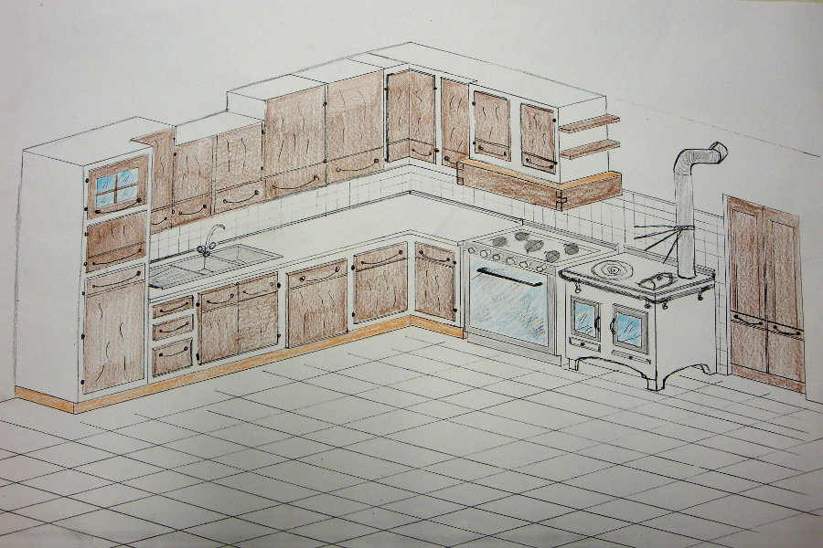 Cucina in finta muratura (PP-CFM029)