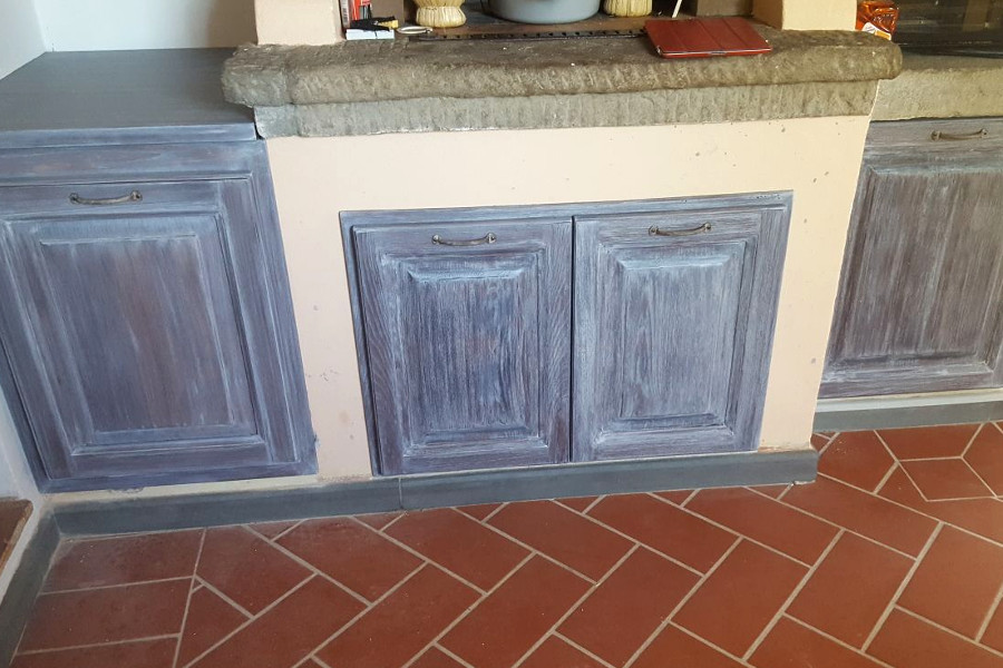 Cucina in finta muratura a campione colore (PP-CFM031)