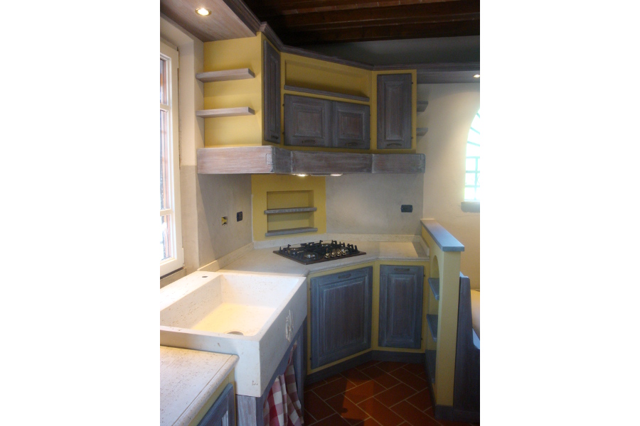 Cucina in finta muratura a campione colore (PP-CFM031)