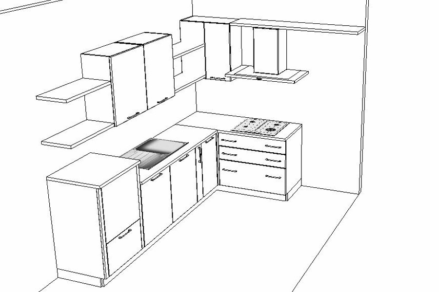 Cucina in legno di recupero e tubi in acciaio in stile industriale (XT-CUC003)