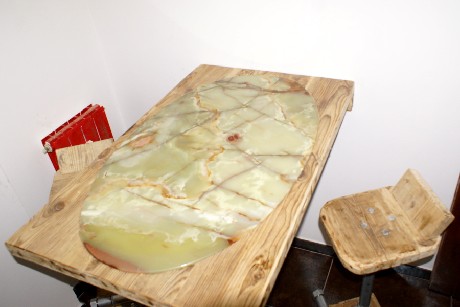 Cucina in legno di recupero e tubi in acciaio in stile industriale (XT-CUC003)