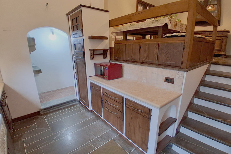 Cucina in finta muratura frontali castagno (PP-CFM051)