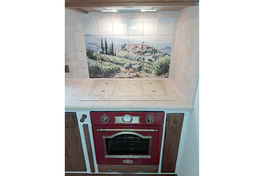 Cucina in finta muratura frontali castagno (PP-CFM051)